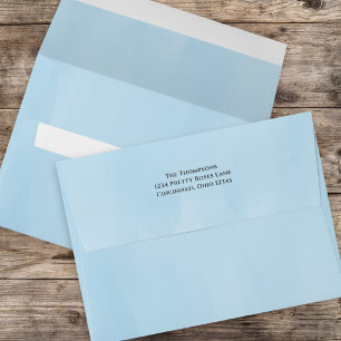 Simple Blue Basic Return Address Custom Envelope