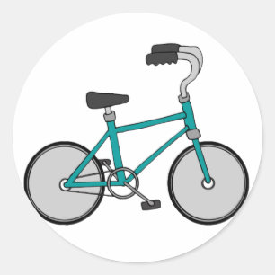Simple Blue Bicycle Retro Bike Classic Round Sticker