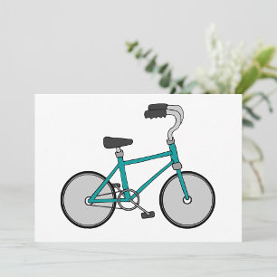 Simple Blue Bicycle Retro Bike Invitation