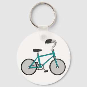 Simple Blue Bicycle Retro Bike Key Ring