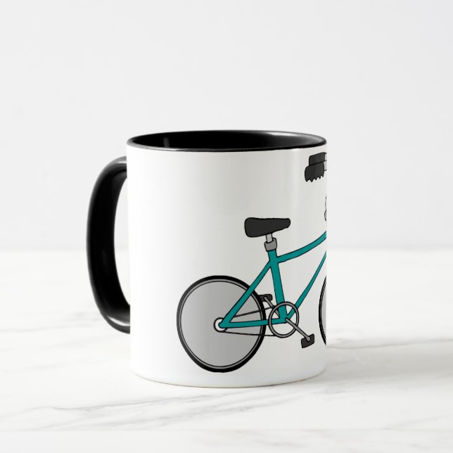 Simple Blue Bicycle Retro Bike Mug (Front Left)