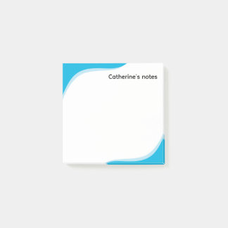 Simple blue & black waves customisable post-it notes
