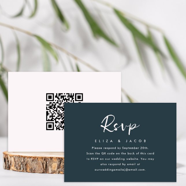 Simple Blue Blush Wedding RSVP script QR Code (Creator Uploaded)