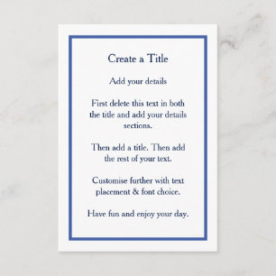 Simple Blue Border Classic Wedding Invite