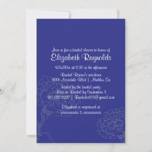 Simple Blue Bridal Shower Invitations