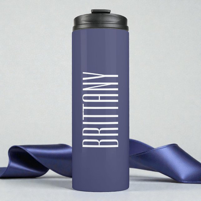 Simple Blue Bridesmaid Personalised Name Minimal Thermal Tumbler (Simple Blue Bridesmaid Personalized Name Minimal Thermal Tumbler)