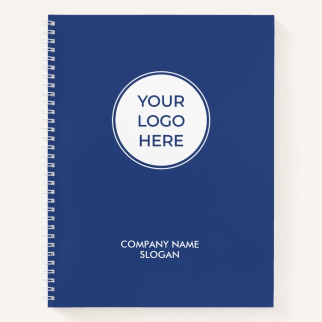 Simple Blue Business Logo Notebook (Front)
