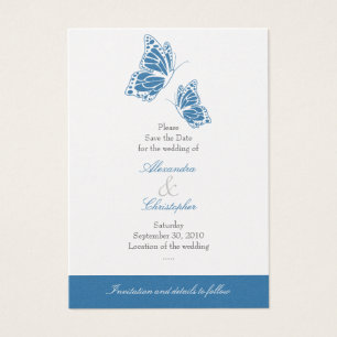 Simple Blue Butterfly Save The Date Wedding Mini