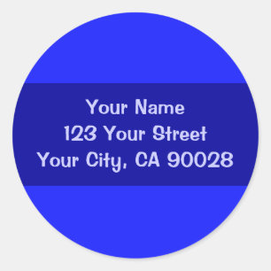 simple blue classic round sticker