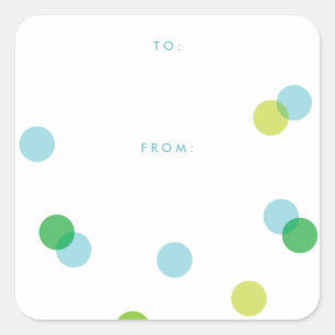 Simple Blue Confetti   To From Gift Square Sticker