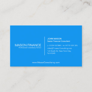 Simple Blue Customisable Business Card Template
