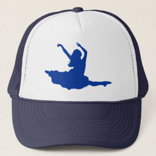 Simple Blue Dancer Silhouette Illustration Trucker Hat