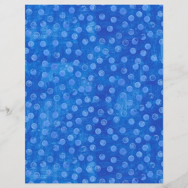 Simple Blue Dots on Blue Paper Sheet (Front)