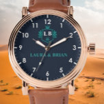 Simple Blue elegant Monogram Watch<br><div class="desc">Monogram Watch</div>