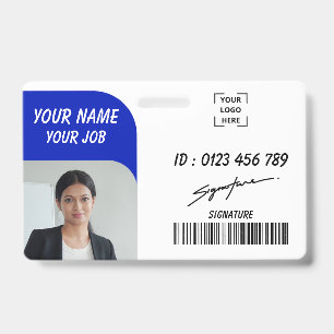 Simple Blue Employee ID Badge