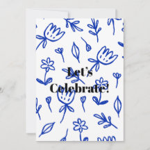 Simple blue floral pattern