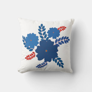 Simple blue flowers vector design cushion