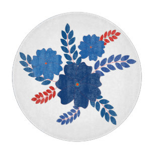 Simple blue flowers vector design cutting board