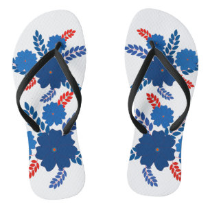 Simple blue flowers vector design jandals