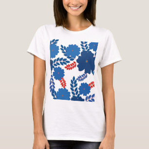 Simple blue flowers vector design T-Shirt