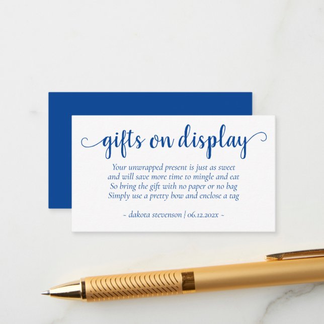 Simple Blue Gifts on Display | Cerulean Any Event Enclosure Card (Front/Back In Situ)