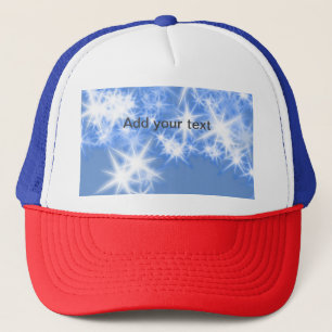 Simple blue glitter sparkle stars add your text trucker hat