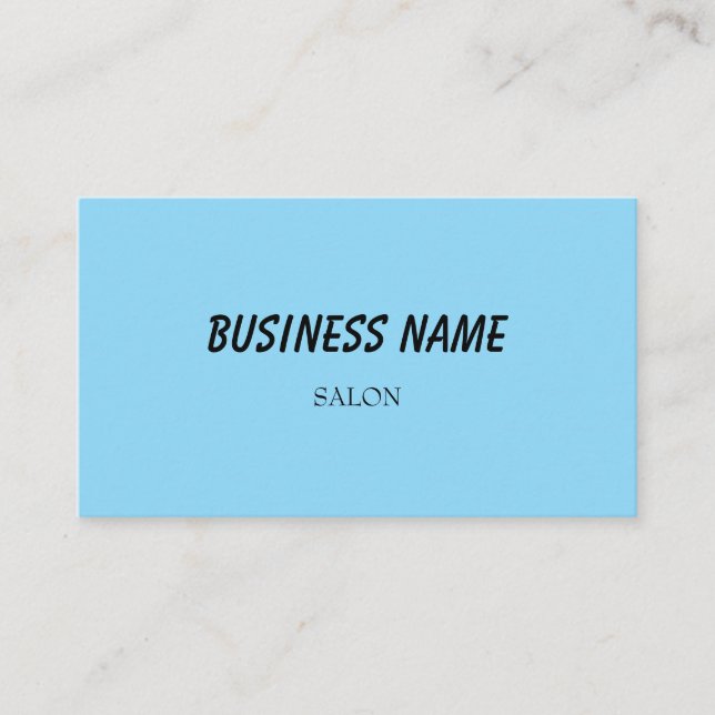 simple blue green watercolor script modern busines business card (Front)