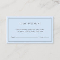 Simple Blue Guess How Many Game Cute Baby Shower