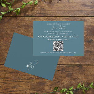 Simple Blue Guest Reply QR Code Template