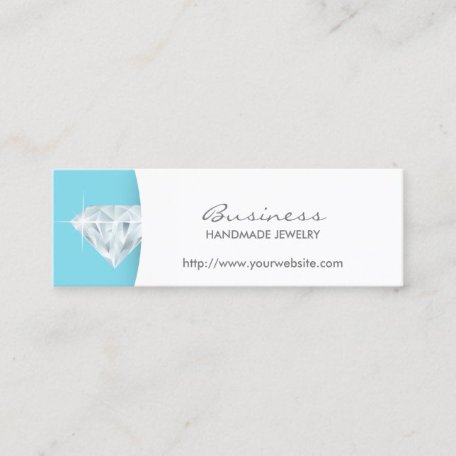 Simple Blue Handmade Jewellery Business Card (Front)