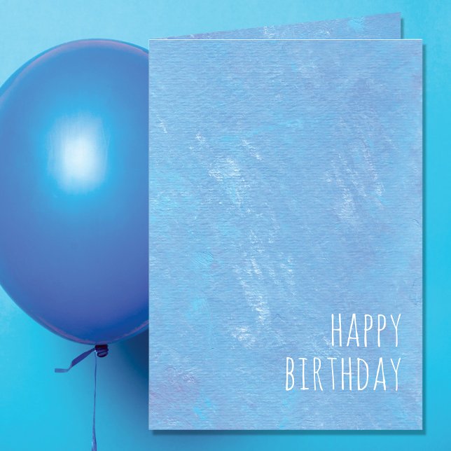 Simple Blue Happy Birthday Modern Card (Creator Uploaded)