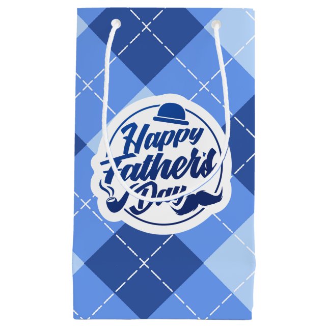 Simple Blue Happy Father's Day | Gift Bag (Front)