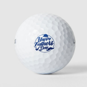 Simple Blue Happy Father's Day   Golf Balls