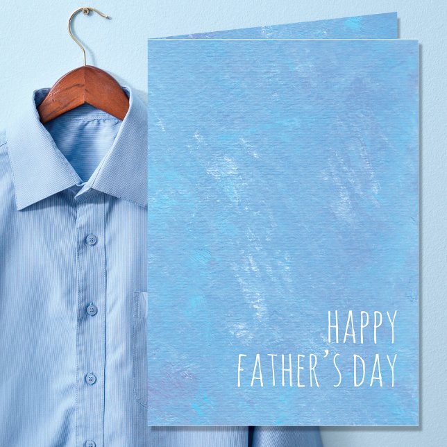 Simple Blue Happy Father's Day Modern Blank Card (Creator Uploaded)