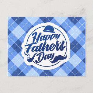 Simple Blue Happy Father's Day Postcard