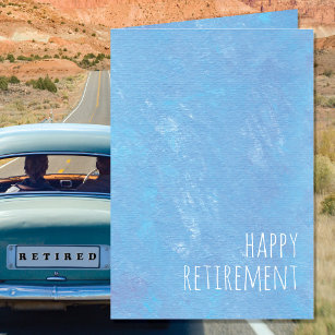 Simple Blue Happy Retirement Modern Card