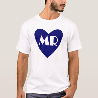 Simple blue heart Mr marriage shirt