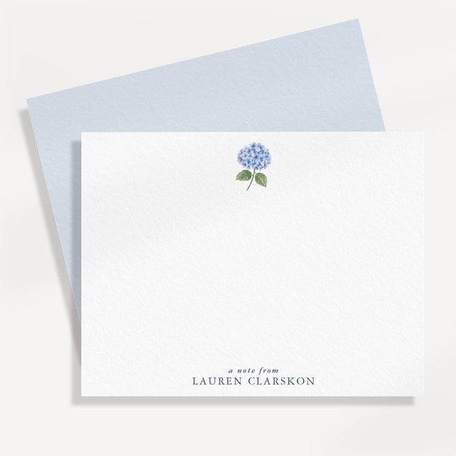 Simple Blue Hydrangea Note Card (Creator Uploaded)