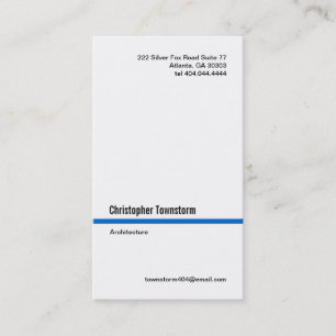 Simple Blue Line Vertical Business Card