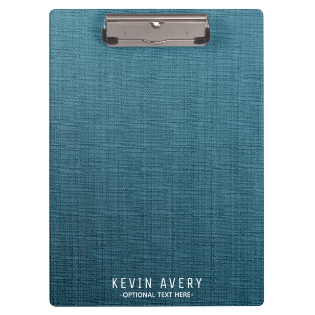 Simple Blue Linen Texture Clipboard (Front)
