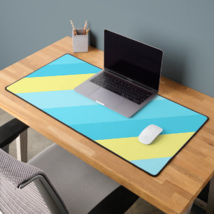 Simple Blue Lines Desk Pad for Workspace