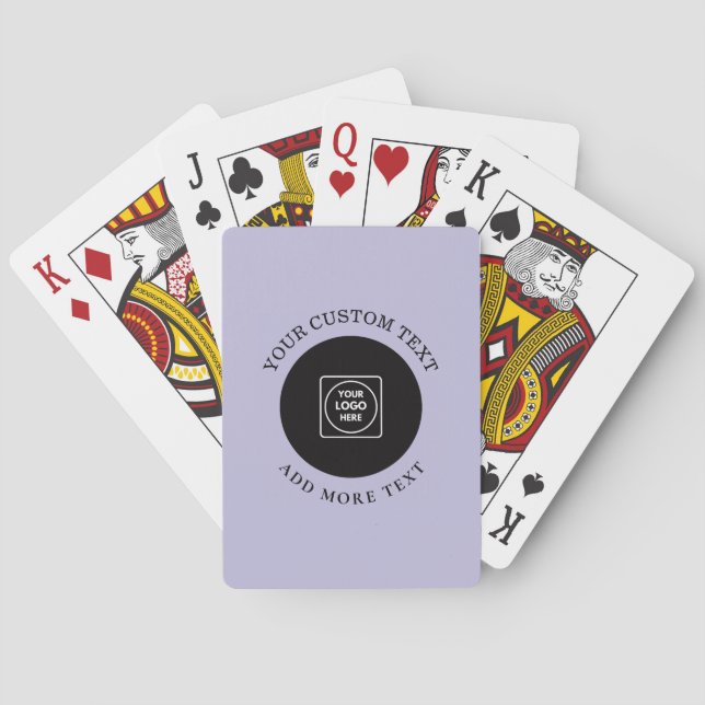 Simple Blue Logo Text Branding Design Poker Cards (Back)