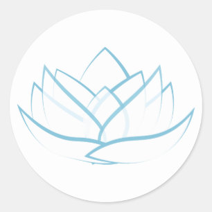 Simple Blue Lotus Flower Sticker