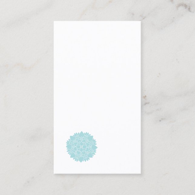 Simple Blue Lotus Flower Zen Minimalist Business Card (Front)