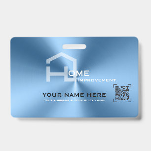 Simple blue minimalist modern business ID badge