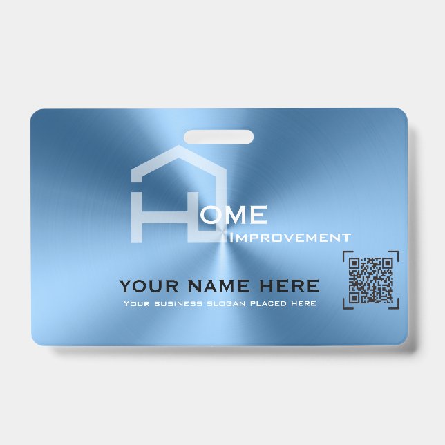 Simple blue minimalist modern business  ID badge (Front)