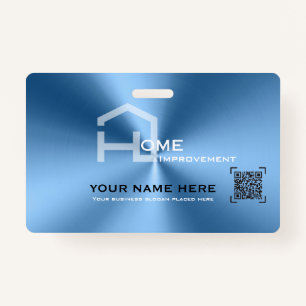 Simple blue minimalist modern business ID badge