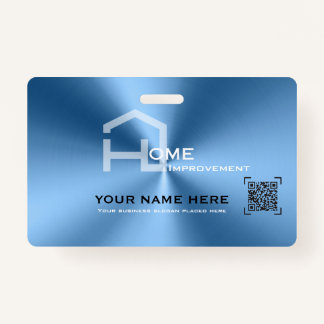 Simple blue minimalist modern business  ID badge