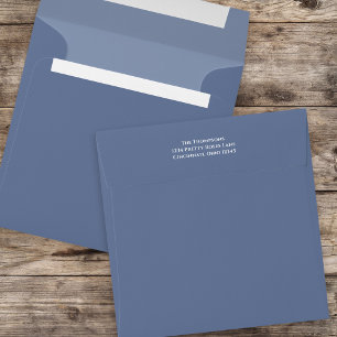 Simple Blue Minimalist Navy Blue Basic Square Envelope