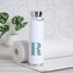 Simple Blue Modern Monogram Water Bottle<br><div class="desc">Simple Modern Initial Monogram Water Bottle. Create your own personalised bottle with custom initial name.</div>